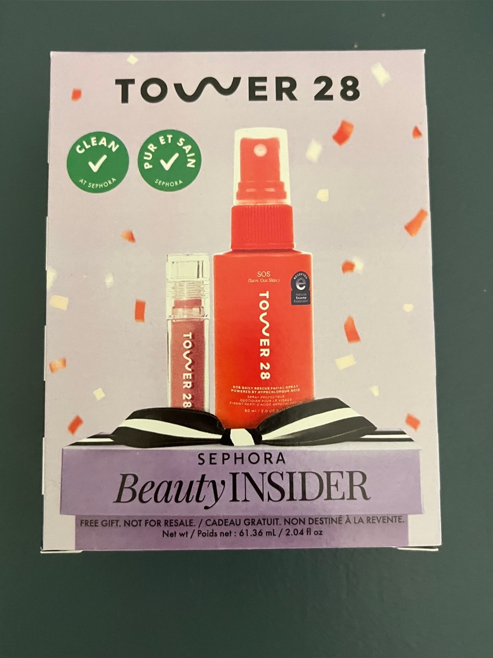 NEW Tower 28 Gift Set Sephora Birthday Shine On Lip Jelly Pistachio Facial Spray